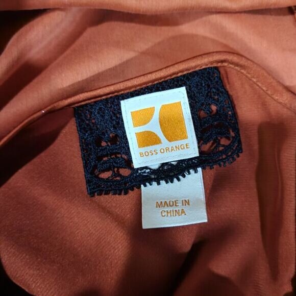 Boss‎ Orange by Hugo Boss Orange Silk Dress - Size 2 - Picture 5 of 10